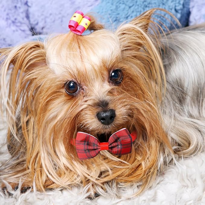 Segarty Small Dog Bow Tie, 40 Pack Bow Ties for Dogs, Adjustable Small Dog Bowties Large Puppy Bowtie Cats Neck Bows Collar Bulk Assorted Grooming Accessories Birthday Wedding Party Holiday Festival