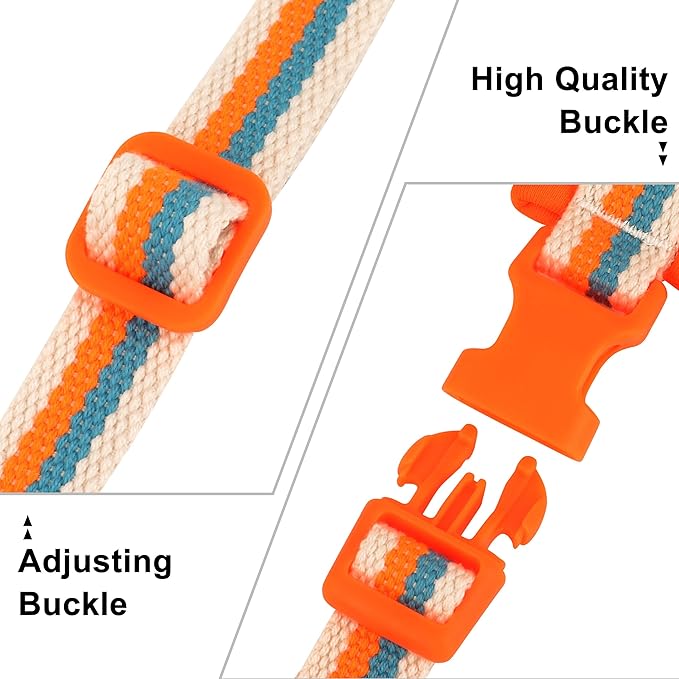 Beirui No Pull Dog Harness for Small Medium Dogs Puppies, Soft Neoprene Quick Fit Harness with Durable Front Clip & Back Clip, Lightweight Easy for Daily Walking (Striped Orange,S)