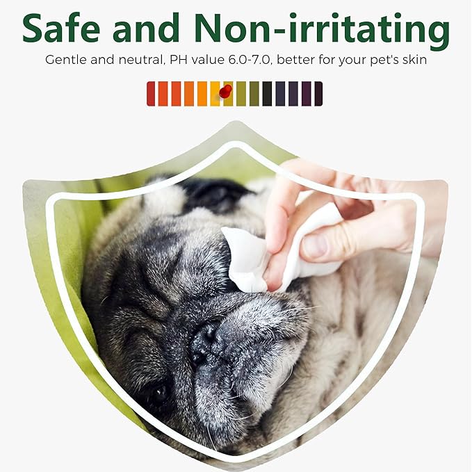 Dog Wipes, 100 Count Pet Grooming Wipes, Conditioning Shine Coat, Cleaning and Deodorizing, Pet Wipes for Dogs & Cats, for Sensitive Skin (Aloe Vera)