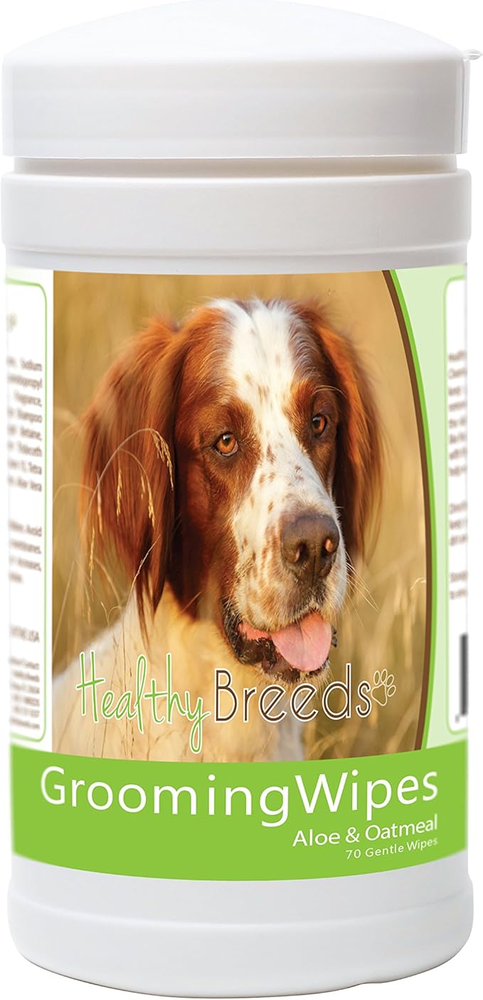 Healthy Breeds Irish Red and White Setter Grooming Wipes 70 Count