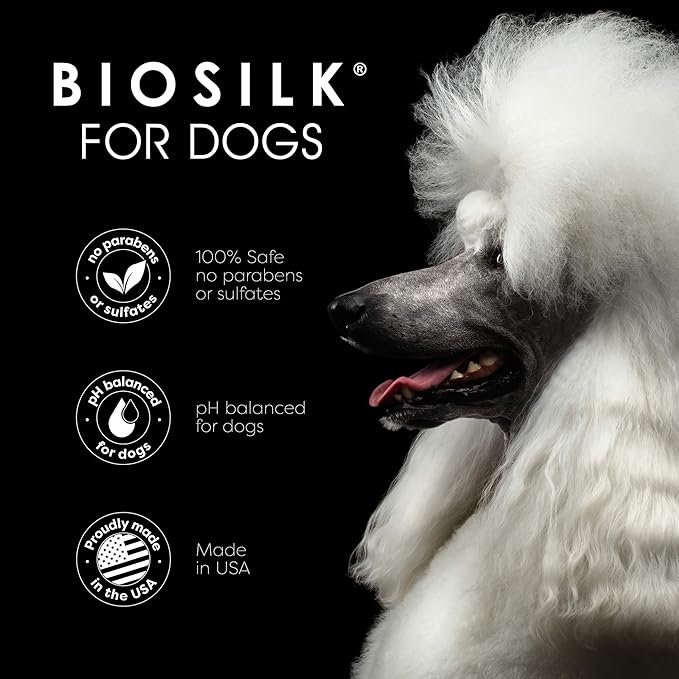 BioSilk for Dogs Silk Therapy Shampoo with Natural Coconut Oil Coconut Dog Shampoo, Sulfate and Paraben Free Natural Shampoo for Dogs, 12 Fl Oz Made in The USA (Pack of 1)