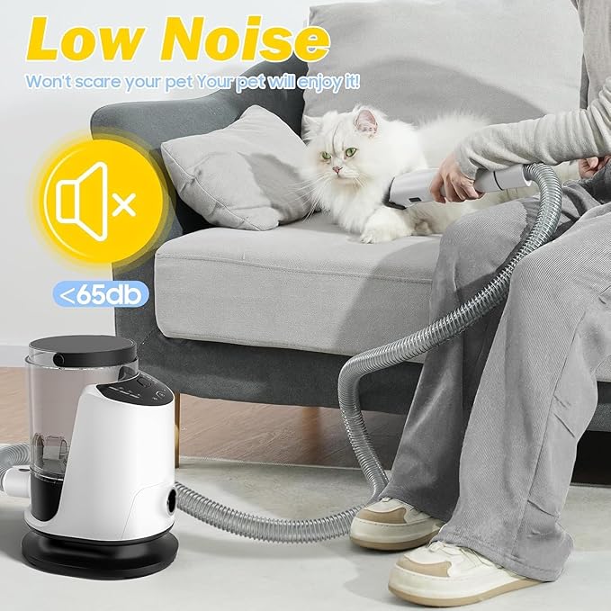 Dog Grooming Kit & Pet Hair Dryer & Dog Electric Clippers, 3L Large Capacity with 8 Grooming Tools, Low Noise for Long Hair Dogs and Cats, Adjustable Airflow and Temperature, UL, Touchscreen