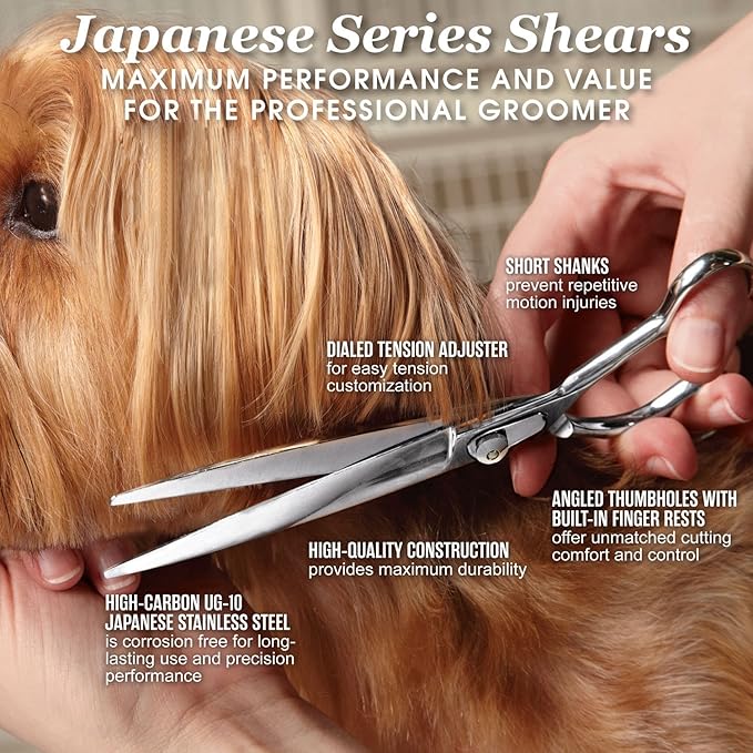 Master Grooming Tools 5900 Series Japanese Stainless Steel Shears — High-Performance Shears for Grooming Dogs - 46-Tooth Thinning Shears, 6½"