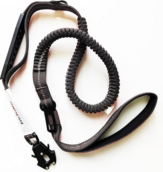 Tactical Dog Harness with Tactical Dog Leash as 1 Set for Medium Dogs; Military Style Tactical Dog Vest and Bungee Dog Leash with Car Seat Buckle | No-Pull Dog Vest and Leash Black M