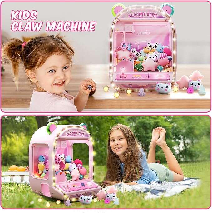 Skirfy Large Claw Machine Arcade Toy with LED Light & Adjustable Sound,16" Candy Dispenser Toys Mini Vending Machine for Kids Christmas Birthday Big Gifts for Girls Boys Ages 6+
