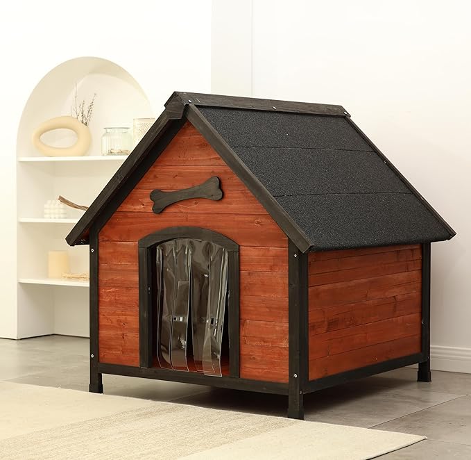 Solid Wood Dog House Comfortable Outdoor Shelter for Medium-Sized and Smaller Dog Sturdy, Durable and Easy to Clean,Can DIY,33.5’’D×30.7’’W×32.3’’H