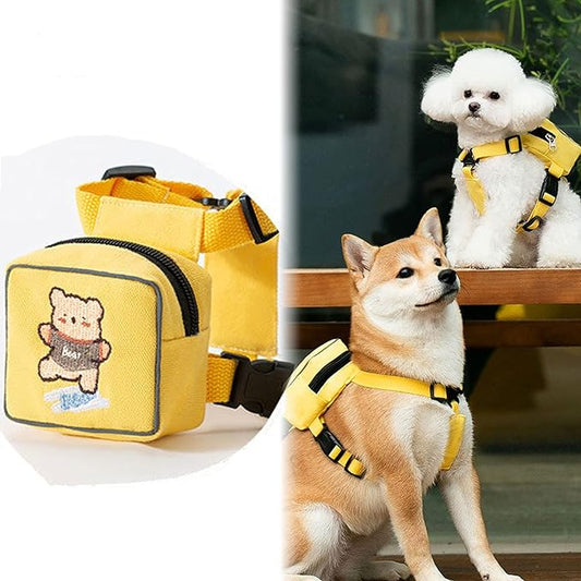 Dog Bag and Leash Set - Dog Bag Harness for Small Dogs Medium Dogs- Adjustable in Harness for Dogs (Medium 7-16 Ib)