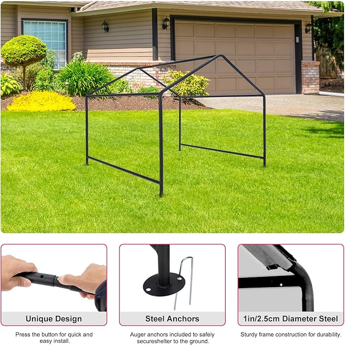 Dog Shade Shelter 2.5'x2.1'x2.1' for Small Dogs, Pet Outdoor Tent with Upgraded Doors, Outside Sun Rain Canopy Pet House for Dogs, Cats, Small Animals and Livestock, Grey