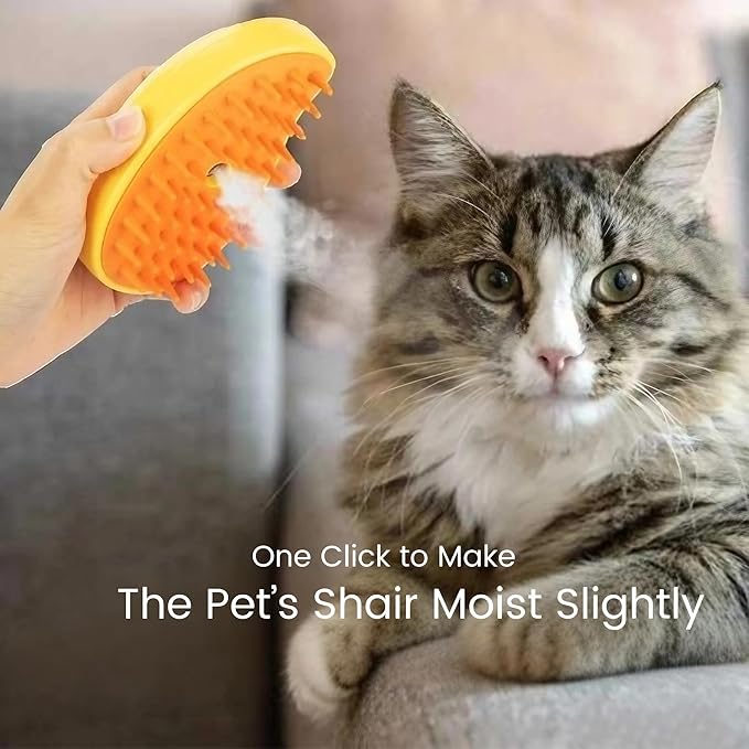 FEGAOSTORE 4-1 Cat Brush with Steam, Steam Brush for Dogs, Steaming Cat Brush, Misting Cat Brush, Pet Massage Comb, Steam Cat Brush, Mist Pet Grooming Comb, Cleaning Brush for Dogs & Cats
