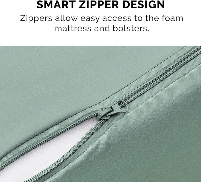 Furhaven Orthopedic Dog Bed for Medium/Small Dogs w/ Removable Bolsters & Washable Cover, For Dogs Up to 35 lbs - Pinsonic Quilted Paw L Shaped Chaise - Iceberg Green, Medium