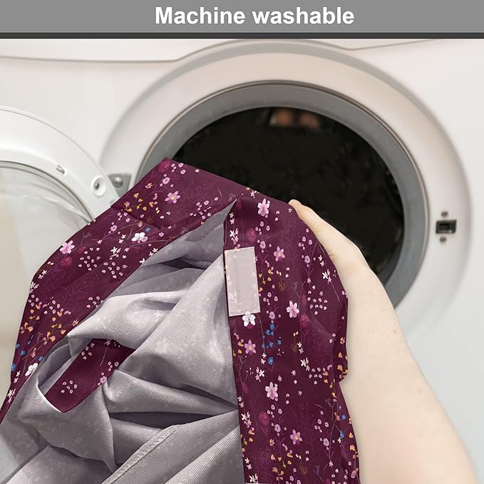 Lunarable Maroon Dog Crate Cover, Pattern of Wildflowers Scene Botanical Spring Time Elements Colorful Blooms, Easy to Use Pet Kennel Cover for Small Dogs Puppies Kittens, 18 Inch, Maroon Multicolor