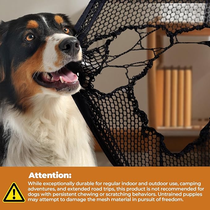 Dog Crates,Collapsible Soft Travel Crate for Large Dogs (3 Year Warranty), Indoor & Outdoor Portable Pet Kennel with Chew Proof Mesh Door (36" L x 25" W x 25" H, French Gray) 