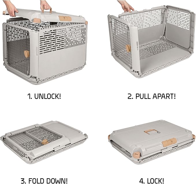 SportPet Designs Collapsible Pet Kennel, 30" Medium (Tan)