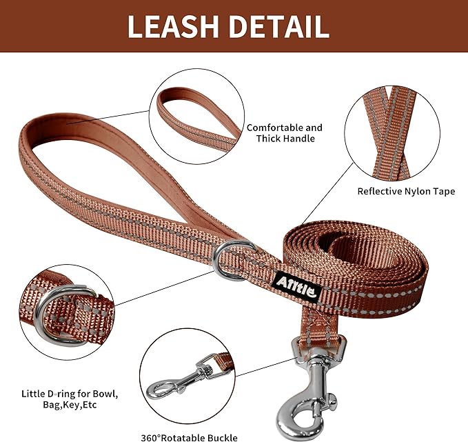 AIITLE Easy Walk Dog Harness and Leash Set - Pet Supply No Pull, Step in Adjustable Dog Harness with Padded Vest for Spring, Dog Harness No Choke Over, Easy to Put on Medium Dogs Beige L