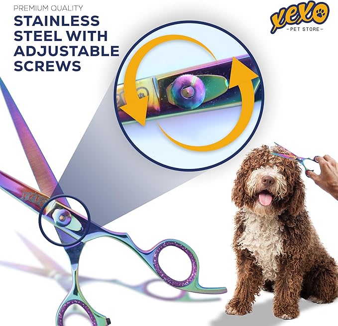 Straight Dog Scissors - Essential Scissors for Pet Grooming - 7.5" Right Handed Sharp Stainless Steel Shear