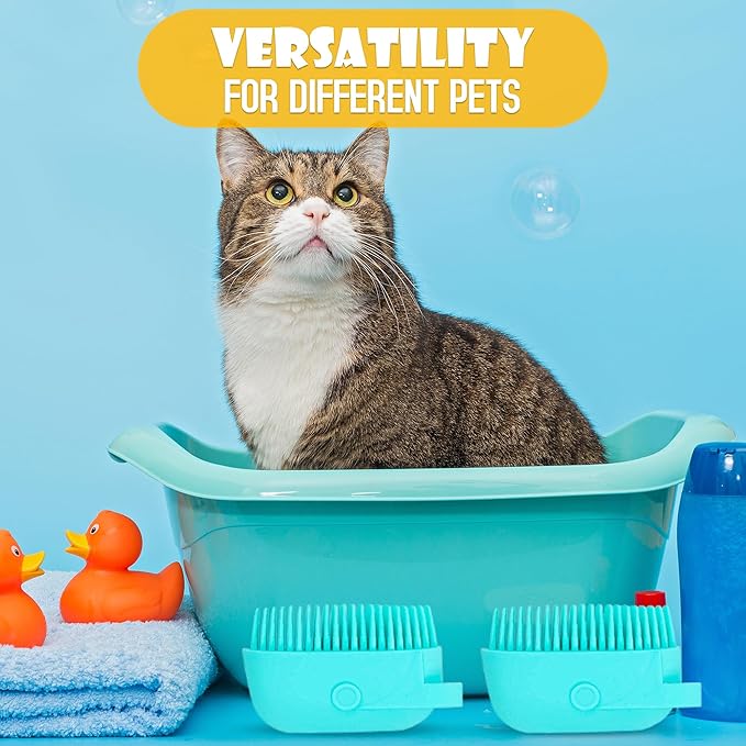 2Pcs Dog Bath Brush Scrubber - Dog Bath Brush with Soap Dispenser Dog Soap Scrubber Pet Bath Brush Pet Shampoo Brush for Dogs Bath - Dog Shampoo Brush