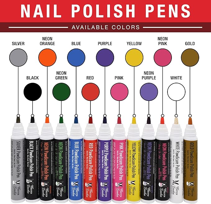 Warren London Pawdicure Dog Nail Polish Pens | Made in USA | Quick Dry, Low Odor, Non-Toxic Dog Accessories | Ideal for Dog Birthday, Dog Costume | 13 Colors | Silver