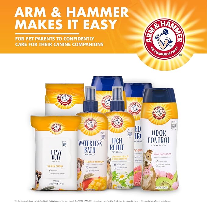 Arm & Hammer for Pets Itch Relief Shampoo, Chamomile and Peppermint Scent | Professional Quality Dog Itch Shampoo, Free of Sodium Lauryl Sulfate & Parabens, 20 Fl Oz - 6 Pack