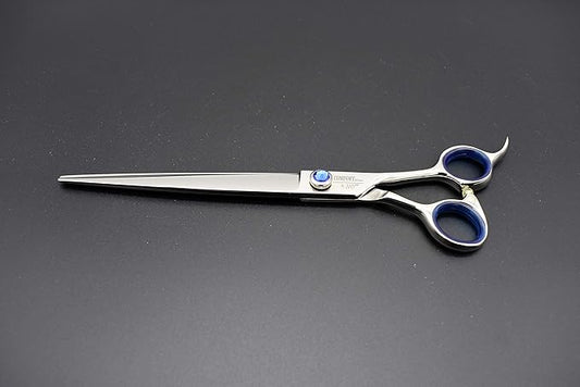 Professional Dog Shear Scissor Straight 8 Inch For Dogs Grooming Stainless Steel Japanese Process (8.0" Straight Blue Diamond)