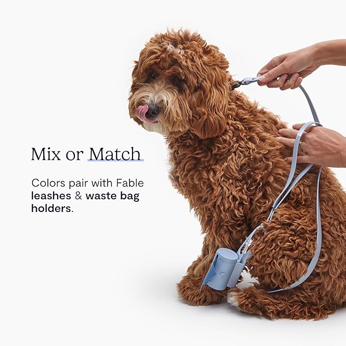 FABLE Signature Collar - Lightweight, Waterproof, & Durable Dog Collar - Coated Webbing Collar with Aluminum Buckle - Easy On/Off & Re-Sizing - Easy to Clean - Light Blue - Extra Large