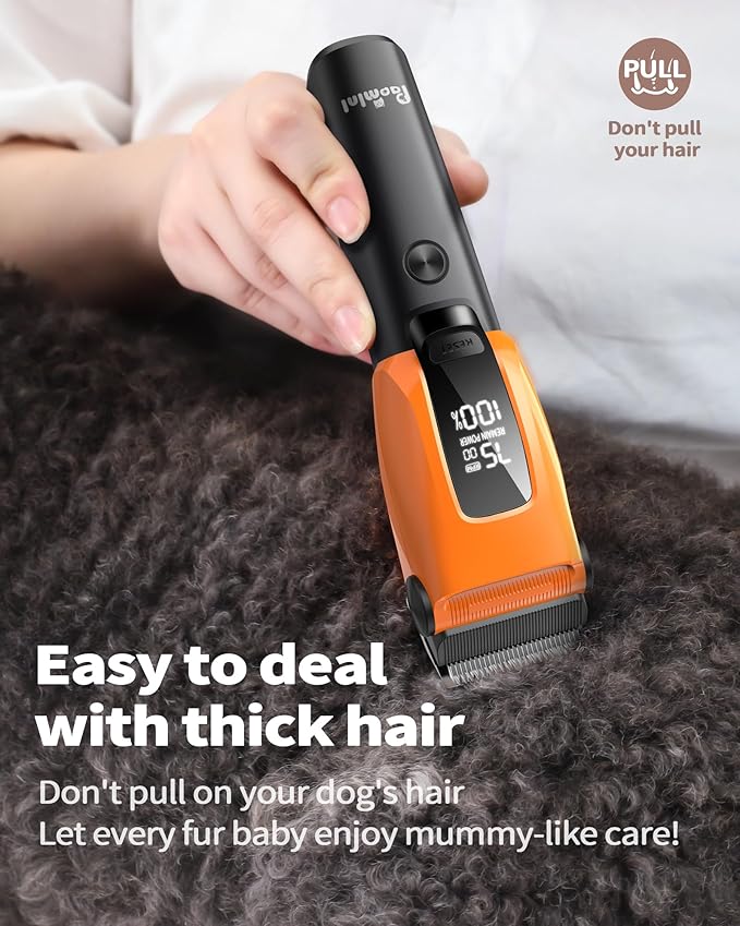 3 in 1 Dog Clippers for Heavy Thick Hair & Coats, Rechargeable Cordless Pet Shaver with Storage Box, Quiet Paw Trimmer for Small & Large Dogs, Cats & Animals