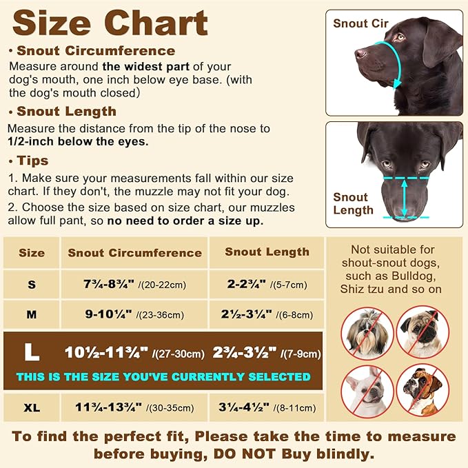 Mayerzon Dog Muzzle, Basket Muzzle for Large Medium Small Dogs, Humane Cage Mouth Guard to Prevent Biting Chewing Eating, Breathable Muzzle for Grooming Training Walking Vet Visits (L, Clear)