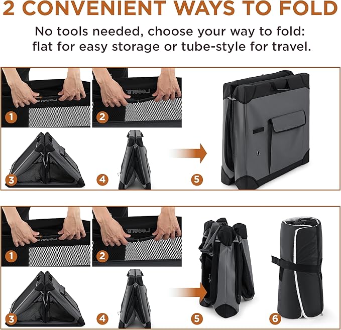 Lesure Soft Collapsible Dog Crate - 30 Inch Portable Travel Crate for Medium Dogs Indoor & Outdoor, 4-Door Foldable Pet Kennel with Durable Mesh Windows, Black