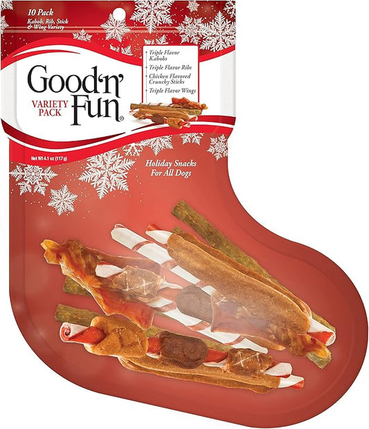 Good 'n' Fun Holiday Chews, Treat Your Dog to Fun Shaped Long Lasting Chews, Made Ingredients
