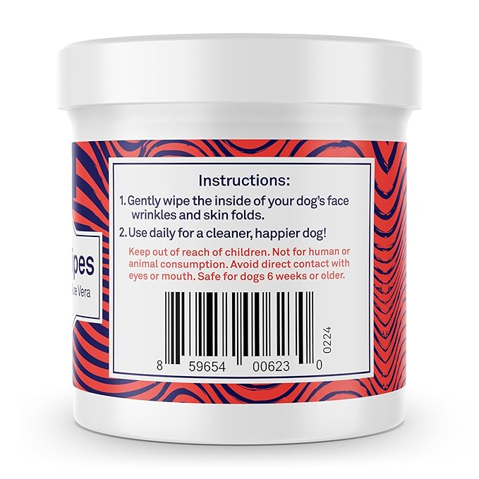 Petpost | Bulldog Wrinkle Wipes for Dogs - 100 Wipes - Cleans & Soothes Wrinkles and Pug Folds with Coconut Oil Solution 100 ct.