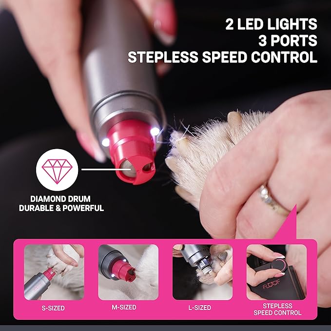 FLOOF Hair Trimmer Grooming Kit, Low Noise Dog Clippers & Nail Grinder, 20V Powershare Freedom, Portable Pet System (Battery & Charger Included)