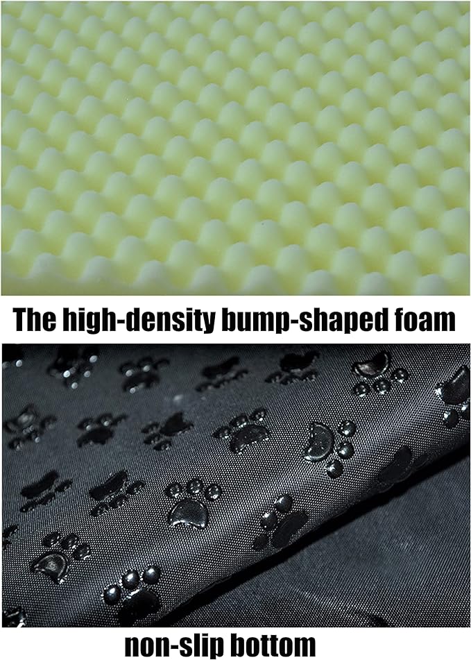 Dog Bed,2 Ways to Use,Indoor Pet House with Fluffy Mat,Removable and Washable Cover,Non-Slip Bottom,for Large Dogs(2XL Black Cranes)