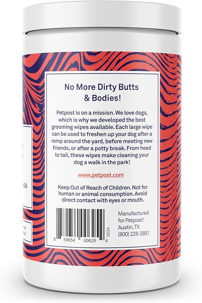 Petpost | Grooming Wipes for Dogs - Large, Deodorizing Wipes with Cherry Blossom Scent - 70 Ultra Soft Cotton Pads in Cleansing Solution - Cherry Blossom Scent 70 ct.