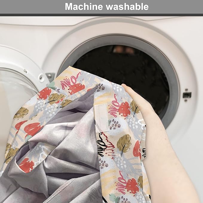 Lunarable Berries Dog Crate Cover, Random Doodle Art of Paintbrush Strokes Colorful Woodland Items Scribbles, Easy to Use Pet Kennel Cover for Medium Large Dogs, 42 Inch, Beige Multicolor