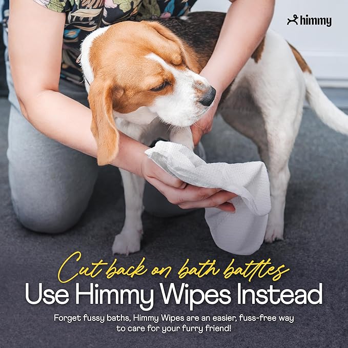 Himmy Large Pet Wipes for Dogs and Cats - 12" x 18" Bath Wipes for Cleaning, Deodorizing, Conditioning, Anti-Itch Grooming, Wet Dog Wipes for Paws, Butt, Ear, Eye, Face, Whole Body Watermelon