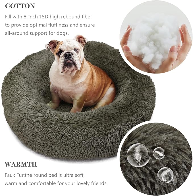 nononfish Dog Bed Mat for Medium Dogs, Army Green Orthopedic Pet Bed, 30x30x7 inches, High Density Fiber Cotton, Stuffed, Washable, Indoor, 30 pounds Weight Capacity