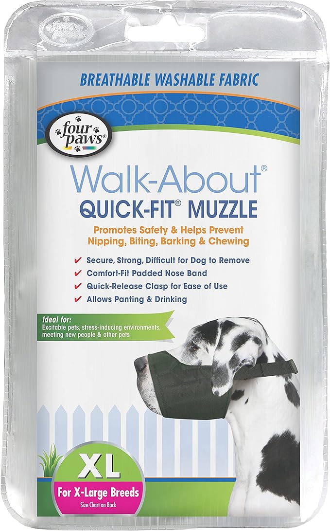 Four Paws Quick Fit Dog Muzzle, Black, Size 5