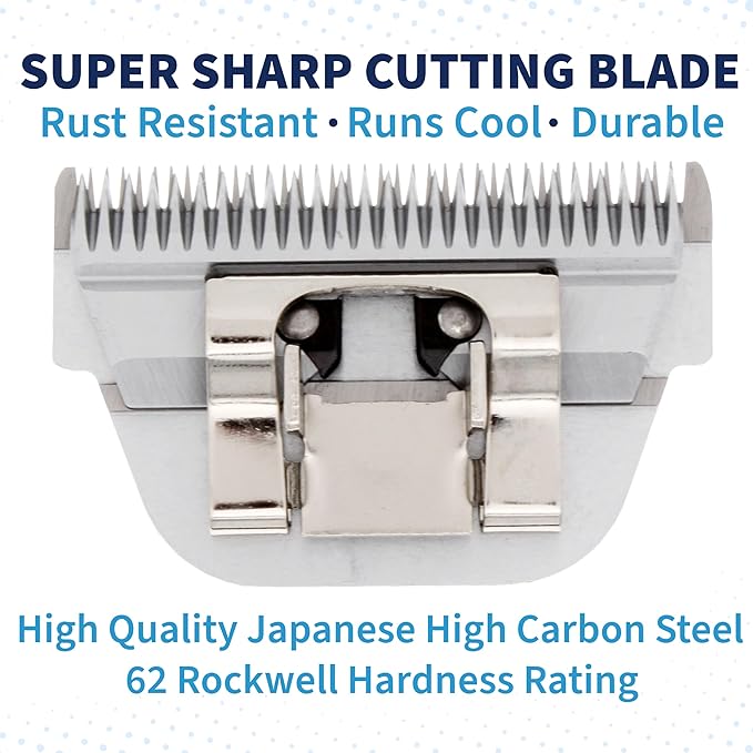 Detachable A Series Wide 40 Blade Dog Grooming Clipper Blades Cuts Length 1/100" 0.25mm Japanese High Carbon Steel Dog Grooming Clipper Replacement Blade | Compatible A5 Series(B40W)