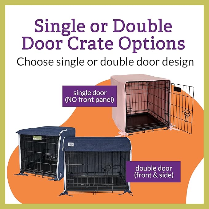 Pet Dreams Dog Crate Cover - Breathable Fabric Kennel Topper for Single-Door Crates, Fits iCrate Dog Cages 18, 24, 30, 36, 42, 48 Inches (Grey, Small, 24")