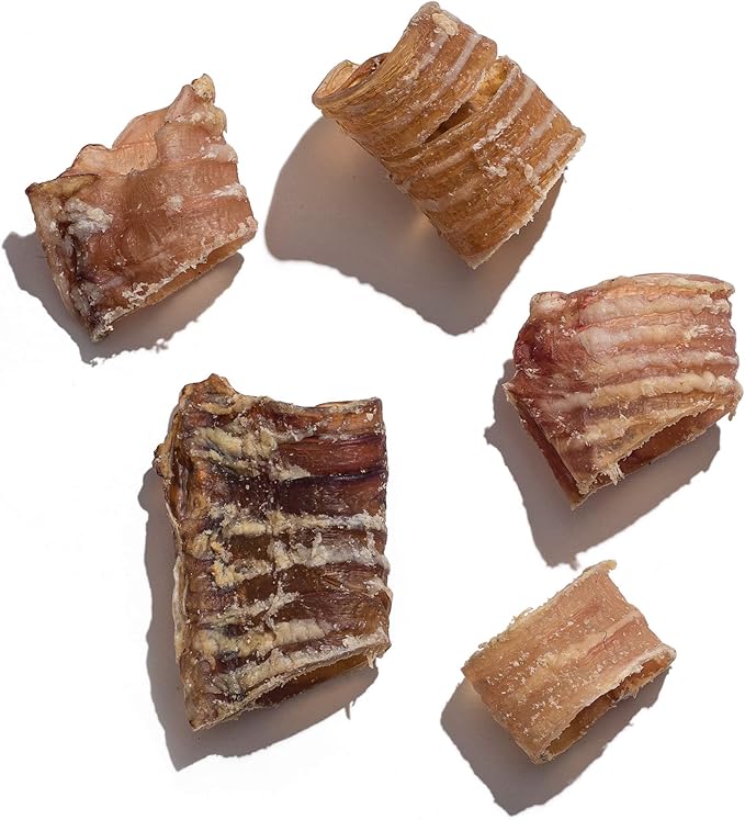 Jack&Pup Trachea Dog Chew - 3-inch Beef Trachea Bites for Dogs (16 oz) Natural Dog Treat for Dogs - Rich in Glucosamine and Chondroitin 100% Beef Chews