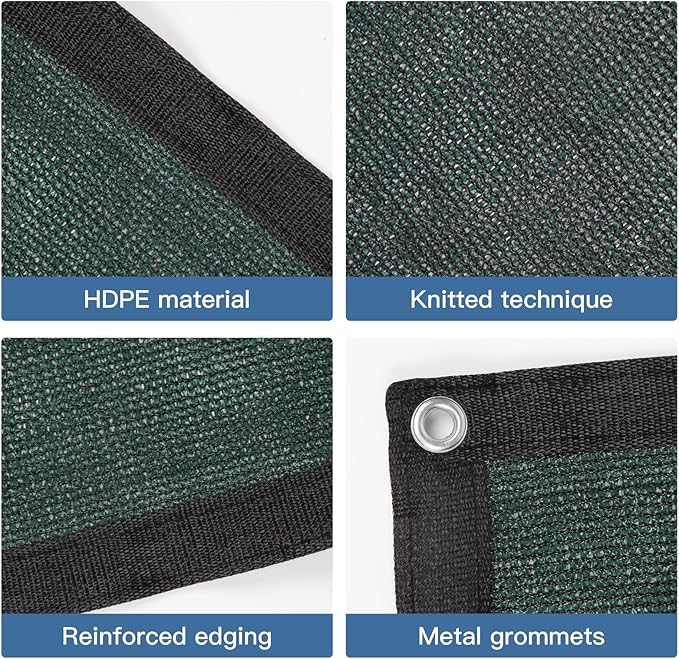 Knitted Shade Cloth 6ft x 12ft 85% Sunblock Kennel Shade Cover with Grommets Green (Excludes Kennel) - PS0612GRNX1