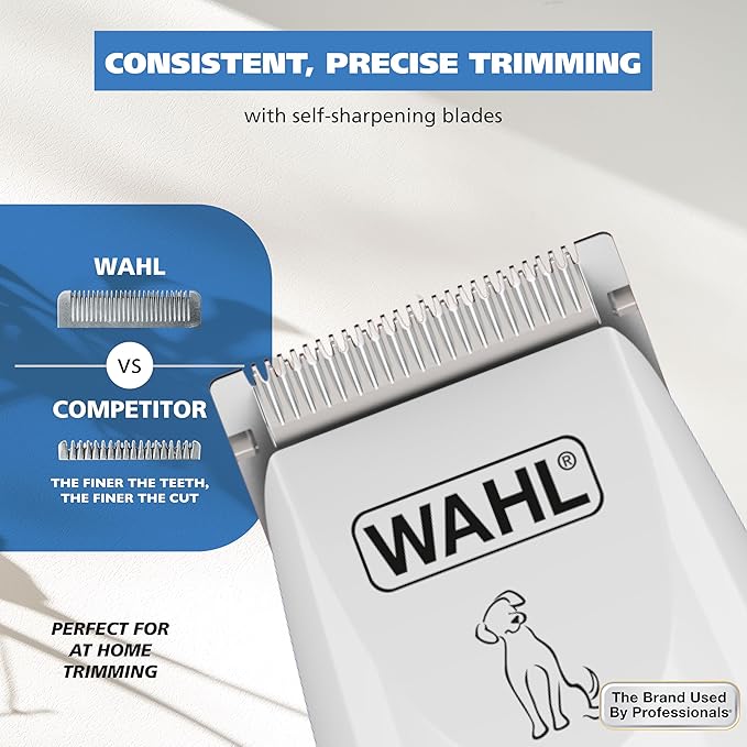 Wahl Yelp-Free Battery-Operated Dog Trimmer for Grooming – Ideal for Detail Trimming Face, Paws, & Ears for Dog Hair Removal - Model 3026955