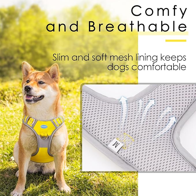 ThinkPet No Pull Harness Breathable Sport Vest with Handle-Dog Harnesses Reflective Adjustable for Medium Large Dogs