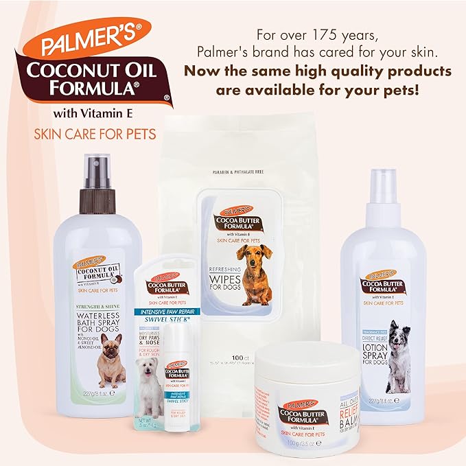 Palmer's for Pets Coconut Oil Formula Strength & Shine Waterless Bath Spray for Dogs, Coconut No Rinse Waterless Dry Dog Spray for Instant Refresh Without a Bath, Bath Spray for Dogs - 8 oz (FF15583)
