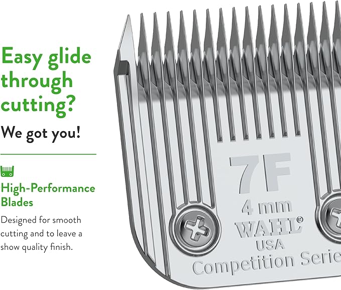 Wahl Professional Animal Competition Series Detachable Blade - 4/25-Inch Cut Length, 7F Full Medium (2368-100)