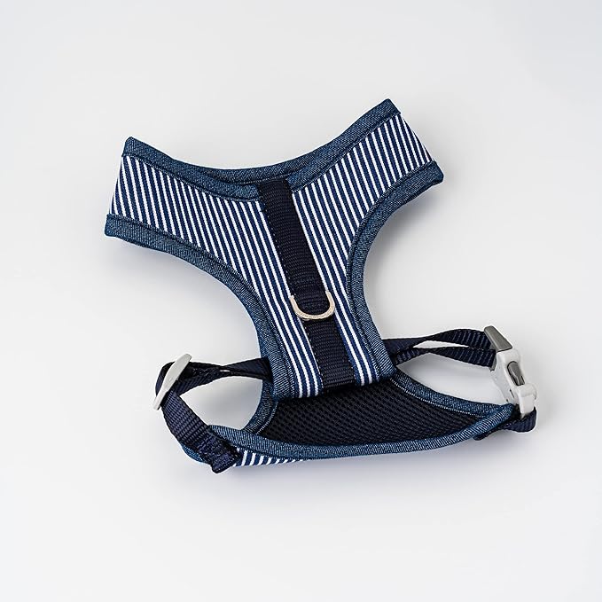 HUGO & HUDSON Dog Harness No-Pull Anti Choke Adjustable Padded Pet Vest, Navy Striped, XS