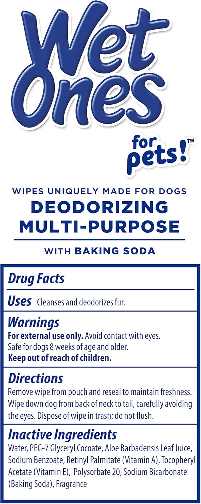 Wet Ones for Pets Deodorizing Multi-Purpose Dog Wipes With Baking Soda Dog Deodorizing Wipes For All Dogs in Tropical Splash Scent, Wet Ones Wipes for Deodorizing Dogs (Pack of 12,600 Count Total)