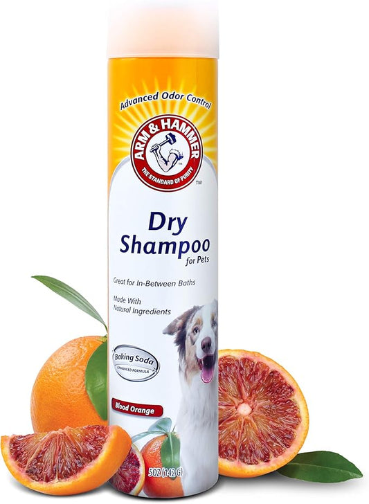 Arm & Hammer for Pets Aerosol Dry Shampoo for Dogs & Puppies | Waterless | Citrus Blood Orange Scent, 5 Ounce Bottle