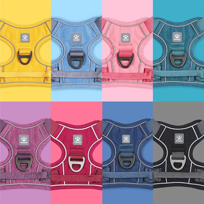 Pawaii Dog Harness for Small Dogs, Dog Harness with Pet ID Tag, No Choke Dog Harness, Adjustable Soft Padded Pet Vest with Easy Control Handle