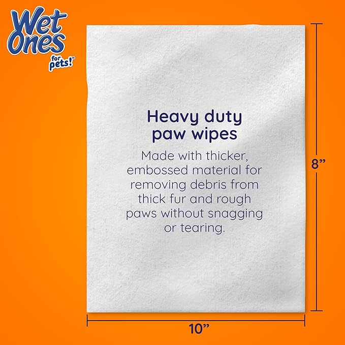 Wet Ones for Pets Antibacterial Heavy Duty Paw Wipes, 50ct, Tropical Splash Scent | Thick Dog Cleaning Wipes, Durable Disposable Dog Wipes for Paws, Scented Dog Wipes