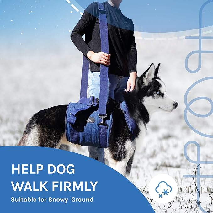 Dog Lift Harness and Carry Sling: Large Pet Rehab Vest w/Front & Rear Handle & U-Shaped - Hind Leg Support-Assist Disabled, Injured, Aged/Elderly Dogs with Mobility- Arthritis, Up & Down Stair (S)